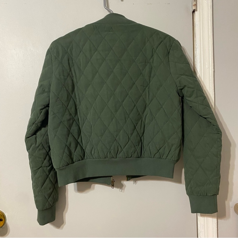 {Sage The Label} Green Quilted Bomber Jacket ~ Size XS - Picture 3 of 16